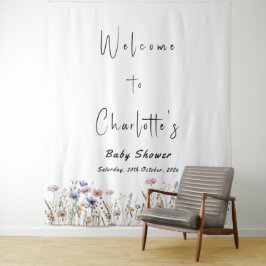 Baby in Bloom Wildblume Kinderdusche Wandteppich