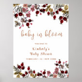 Baby in Bloom Wildblume Kinderdusche willkommen Poster (Vorne)