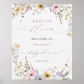 Baby in Bloom Wildblume Kinderdusche Willkommen Poster (Vorne)