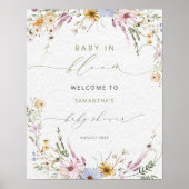 Baby in Bloom Wildblume Kinderdusche Willkommen Poster (Vorne)