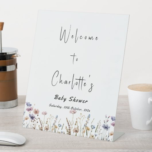 Baby in Bloom Wildblume Kinderdusche willkommen Sockelschild (In Situ)