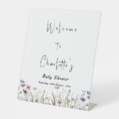 Baby in Bloom Wildblume Kinderdusche willkommen Sockelschild (Vorderseite)