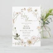 Baby in Bloom Wildblume Kranz Kinderdusche Einladung (Stehend Vorderseite)