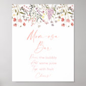 Baby in Bloom Wildblume Mimosa Bar Sign Poster (Vorne)