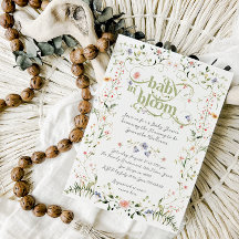 Baby in Bloom Wildblume Moderne Baby-Dusche