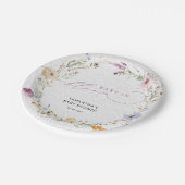 Baby in Bloom Wildblume Moderne Babydusche Pappteller (Schrägansicht)