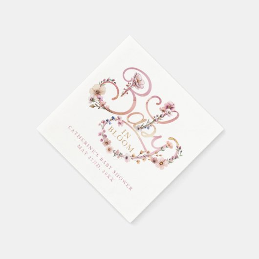 Baby in Bloom Wildblume Napkins - Dusty Pink Wate Serviette (Ecke)