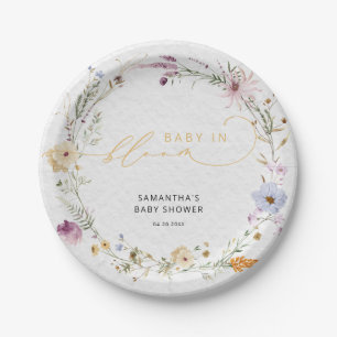 Baby in Bloom Wildblume Niedlich Baby Dusche Pappteller