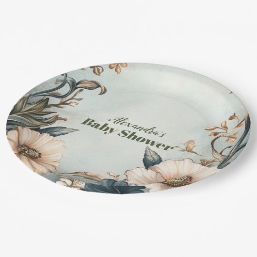 Baby in Bloom-Wildblume Pappteller (Schrägansicht)