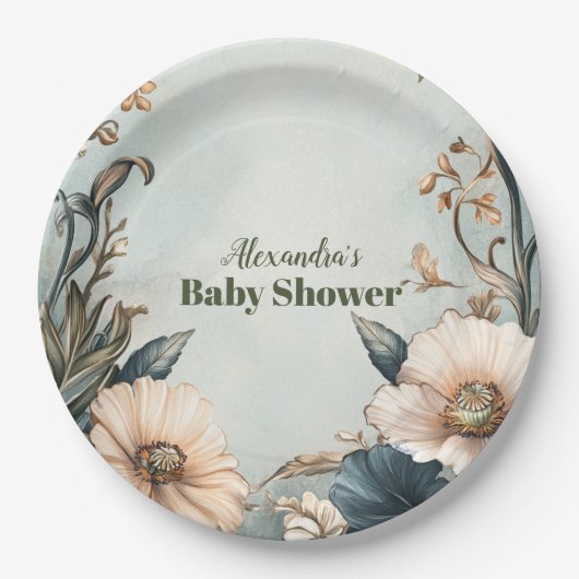 Baby in Bloom-Wildblume Pappteller (Vorderseite)