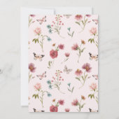 Baby in Bloom Wildblume Pink Baby Dusche Einladung (Rückseite)