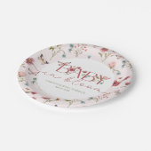 Baby in Bloom Wildblume Pink Baby Dusche Pappteller (Schrägansicht)