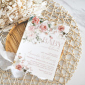 Baby in Bloom Wildblume Pink Girl Babydusche Einladung