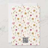 Baby in Bloom Wildblume Pink Girl QR Kinderdusche Einladung (Rückseite)