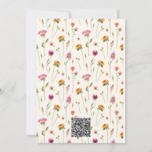 Baby in Bloom Wildblume Pink Girl QR Kinderdusche Einladung