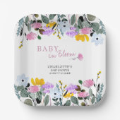 Baby in Bloom Wildblume Rasen Bloral Pappteller (Vorderseite)