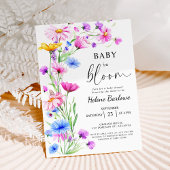 Baby in Bloom Wildblume Rustic Boho Babydusche Einladung
