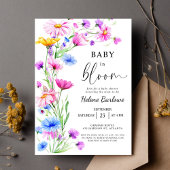 Baby in Bloom Wildblume Rustic Boho Babydusche Einladung
