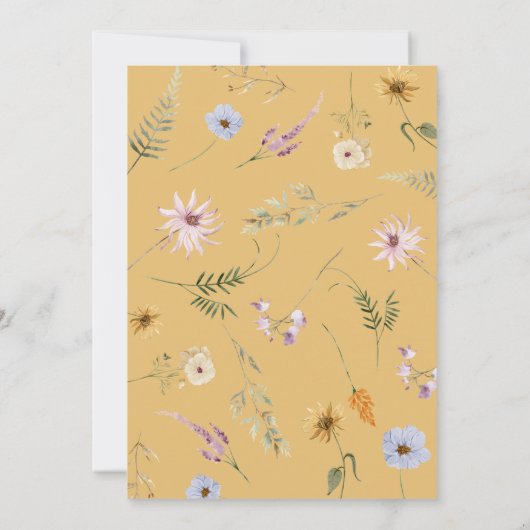 Baby in Bloom Wildblume Rustikale Babydusche Einladung (Rückseite)