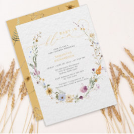 Baby in Bloom Wildblume Rustikale Babydusche Einladung