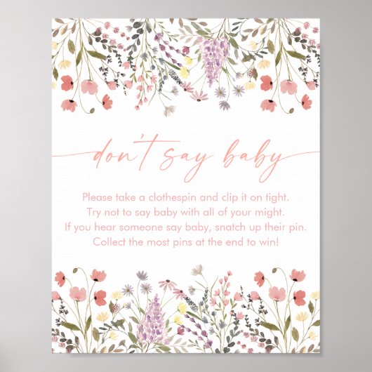 Baby in Bloom-Wildblume sagt kein Baby-Spiel Poster (Vorne)