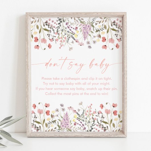 Baby in Bloom-Wildblume sagt kein Baby-Spiel Poster