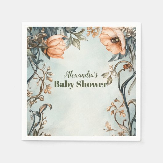 Baby in Bloom-Wildblume Serviette (Vorderseite)