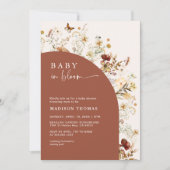 Baby in Bloom Wildblume Terracotta Arch dusche in Einladung (Vorderseite)
