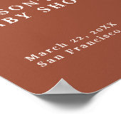 Baby in Bloom Wildblume Terracotta Dusche Willkomm Poster (Ecke)