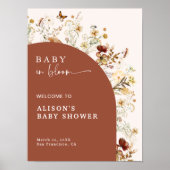 Baby in Bloom Wildblume Terracotta Dusche Willkomm Poster (Vorne)