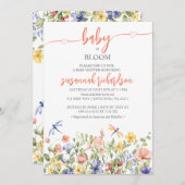 Baby in Bloom Wildblume Thema Kinderdusche Einladung (Vorne/Hinten)