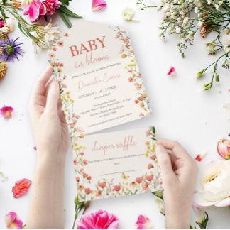 Baby in Bloom Wildblume Tulip Kinderdusche All In One Einladung