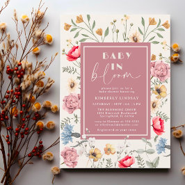 Baby in Bloom Wildblume Vintag Girl Baby Dusche Einladung