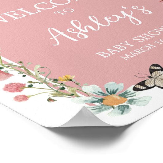 Baby in Bloom Wildblume Willkommen Poster (Ecke)
