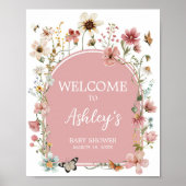 Baby in Bloom Wildblume Willkommen Poster (Vorne)