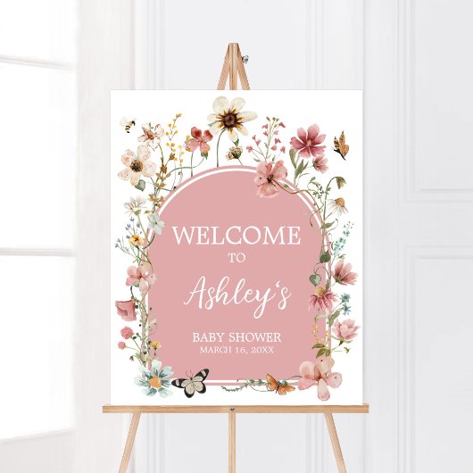 Baby in Bloom Wildblume Willkommen Poster
