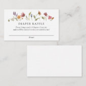 Baby in Bloom Wildblume Windeln Raffel Begleitkarte (Vorne/Hinten)