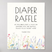 Baby in Bloom Wildblume Windelwindzeichen Poster (Vorne)