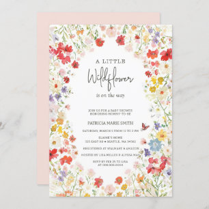 Baby in Bloom Wildblumen Baby Girl Baby Dusche Einladung