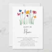 Baby in Bloom Wildblumen Baby Girl Baby Dusche Einladung (Vorderseite)