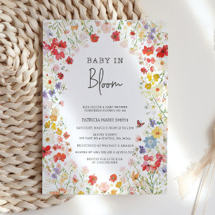 Baby in Bloom Wildblumen Baby Girl Baby Dusche Einladung