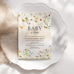 Baby in Bloom Wildblumen Baby Girl Baby Dusche Einladung