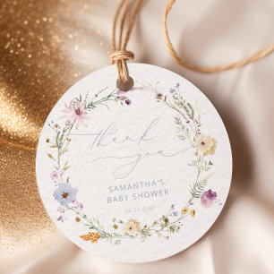 Baby in Bloom Wildblumen-Baby-Party Dankeschön Geschenkanhänger