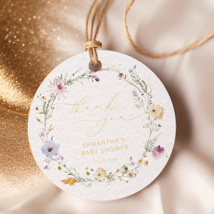 Baby in Bloom Wildblumen-Baby-Party Dankeschön Geschenkanhänger