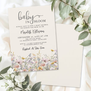 Baby In Bloom Wildblumen-Baby-Party Einladung
