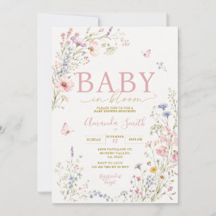 Baby in Bloom Wildblumen Baby Shower Schmetterling Einladung