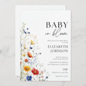 Baby in Bloom Wildblumen Blumenspülung Einladung (Vorne/Hinten)