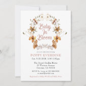 Baby in Bloom Wildblumen Boho Kinderdusche Einladung (Vorderseite)