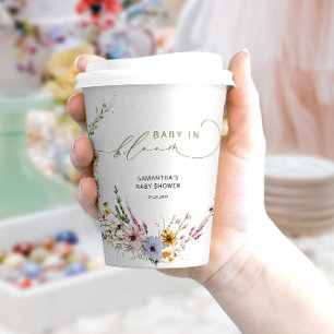 Baby in Bloom Wildblumen Boho Kinderdusche Pappbecher