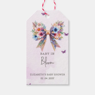 Baby in Bloom Wildblumen Bow Girl Baby Shower Geschenkanhänger